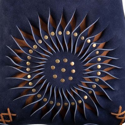 Alternate image for Suede Shoulder Bag in Blue with Adjustable Strap from Peru Ripple Effect