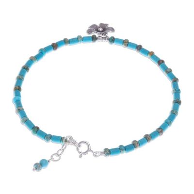 Alternate image for Handmade Jasper Beaded Silver Pendant Anklet from Thailand Ankle High