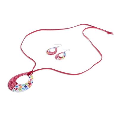 Alternate image for Floral Ceramic Jewelry Set Crafted in Thailand Thai Blossom