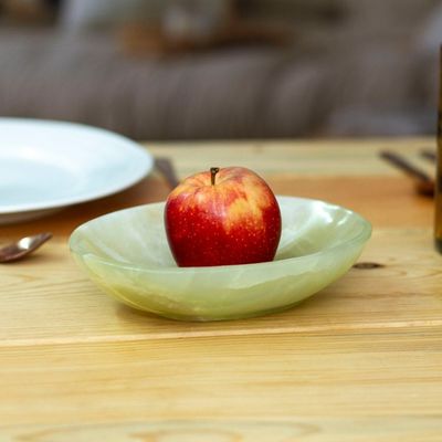 Alternate image for Oval Natural Green Onyx Snack Plate Hand-Carved in Mexico Earthy Harmony