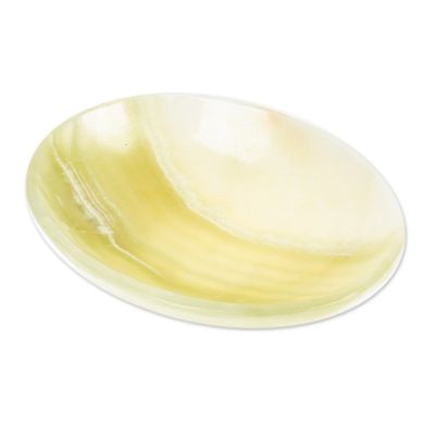 Alternate image for Oval Natural Green Onyx Snack Plate Hand-Carved in Mexico Earthy Harmony