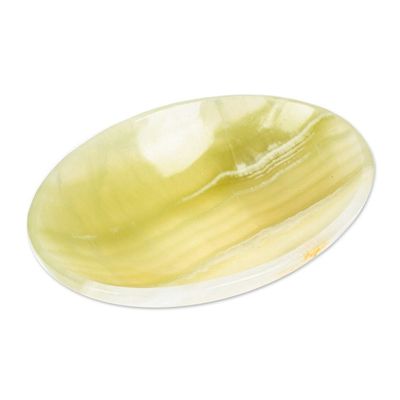 Alternate image for Oval Natural Green Onyx Snack Plate Hand-Carved in Mexico Earthy Harmony