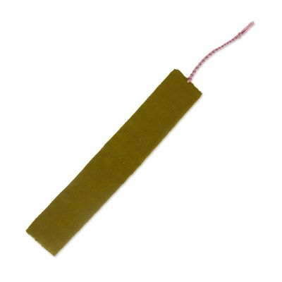 Alternate image for Diamond-Patterned Olive Green and Mauve Cotton Bookmark Tale of Heritage