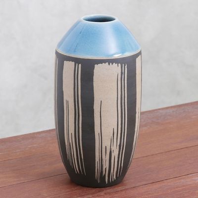 Alternate image for Modern Celadon Ceramic Vase from Thailand Modern Garden