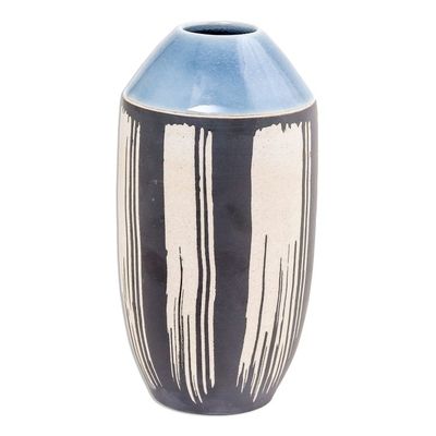 Alternate image for Modern Celadon Ceramic Vase from Thailand Modern Garden