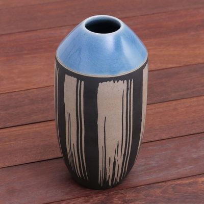 Alternate image for Modern Celadon Ceramic Vase from Thailand Modern Garden