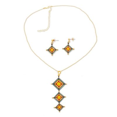 Alternate image for Handwoven 18k Gold-Plated Geometric Jewelry Set from Mexico Paradisial Rain