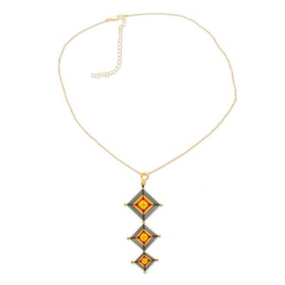 Alternate image for Handwoven 18k Gold-Plated Geometric Jewelry Set from Mexico Paradisial Rain