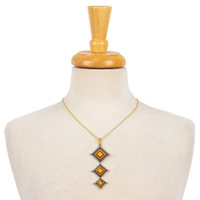Alternate image for Handwoven 18k Gold-Plated Geometric Jewelry Set from Mexico Paradisial Rain