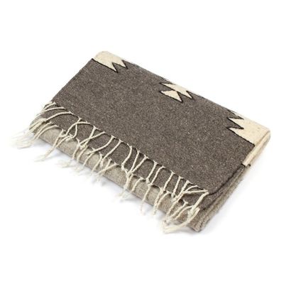 Alternate image for Minimalist Zapotec Grey and Beige 100 Wool Runner 1x6 Grey Trends