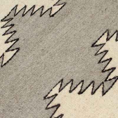 Alternate image for Minimalist Zapotec Grey and Beige 100 Wool Runner 1x6 Grey Trends