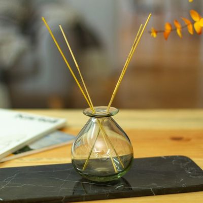 Alternate image for Handmade Drop-Shaped 12 oz. Recycled Glass Incense Diffuser Fragrant Dew