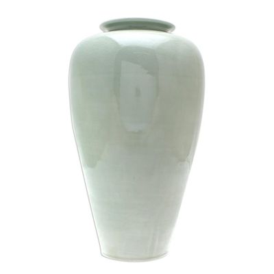 Alternate image for Green Celadon Ceramic Vase from Thailand Cool Crackle