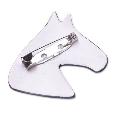 Alternate image for Multicolored Ceramic Pony Brooch Pin Blossoming Pony