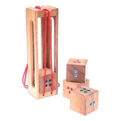 Alternate image for Raintree Wood Dice Brain Teaser Puzzle from Thailand Domino Cubes