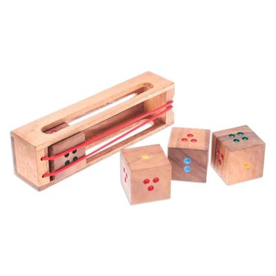 Alternate image for Raintree Wood Dice Brain Teaser Puzzle from Thailand Domino Cubes