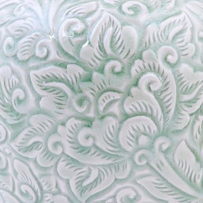 Alternate image for Hand Made Celadon Ceramic Floral-Themed Vase Favorite Flower