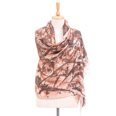 Alternate image for Eco-Friendly Abstract-Motif Silk Shawl Abstract Lanna
