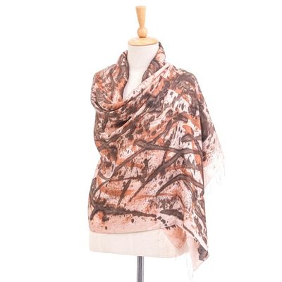 Alternate image for Eco-Friendly Abstract-Motif Silk Shawl Abstract Lanna