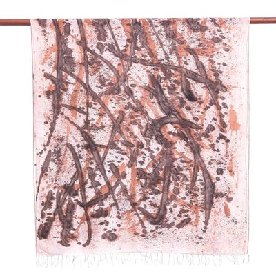 Alternate image for Eco-Friendly Abstract-Motif Silk Shawl Abstract Lanna
