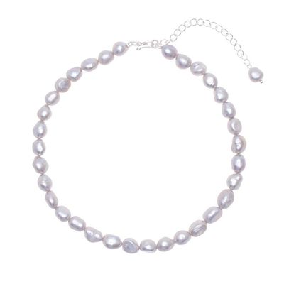 Alternate image for Grey Cultured Freshwater Pearl Choker Necklace Mermaid Gem in Grey