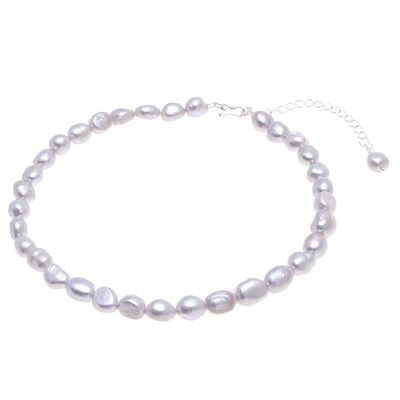 Alternate image for Grey Cultured Freshwater Pearl Choker Necklace Mermaid Gem in Grey