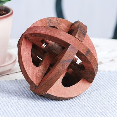 Alternate image for Hand Crafted Raintree Wood Puzzle Game from Thailand Global Mystery