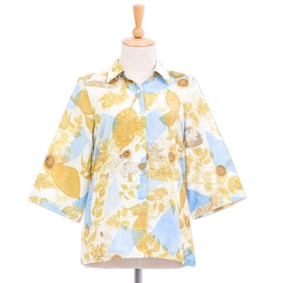Alternate image for Eco-Friendly Cotton Botanical-Motif Shirt Amber Botanicals