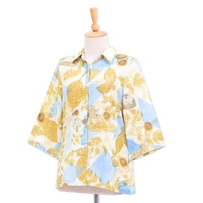 Alternate image for Eco-Friendly Cotton Botanical-Motif Shirt Amber Botanicals