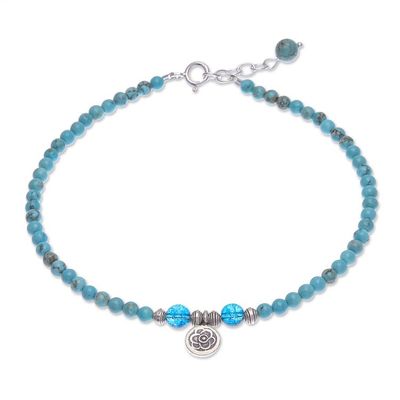 Alternate image for Karen Silver and Quartz Charm Anklet Spring Step
