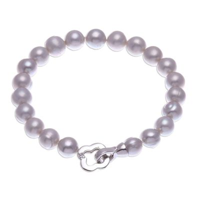 Alternate image for Artisan Crafted Grey Cultured Pearl Necklace and Bracelet Precious Dream in Silver
