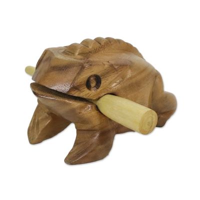 Alternate image for Brown Thai Frog Wood Percussion Instrument 5.5 Inch Tenasserim Melody