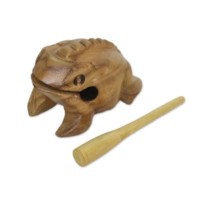 Alternate image for Brown Thai Frog Wood Percussion Instrument 5.5 Inch Tenasserim Melody