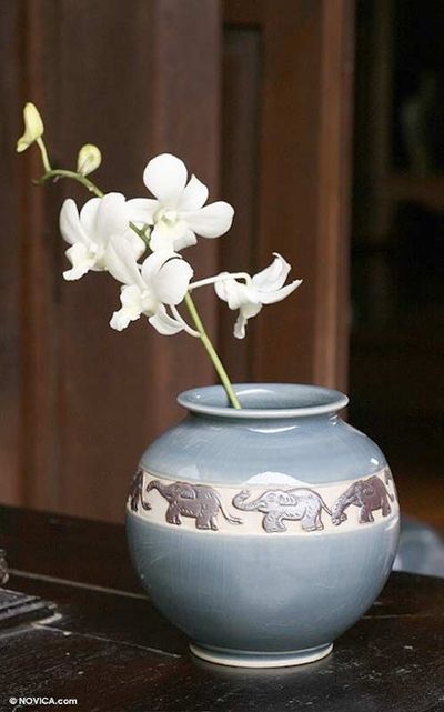Alternate image for Celadon ceramic vase Elephant Ring