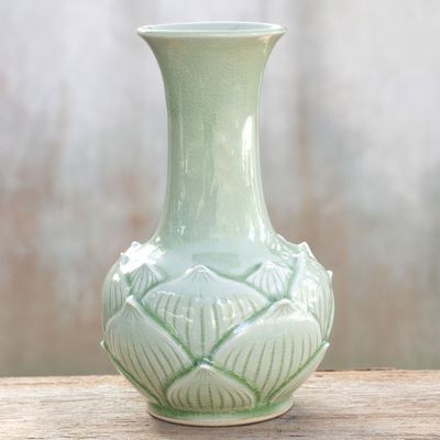 Alternate image for Celadon ceramic vase Jade Lotus