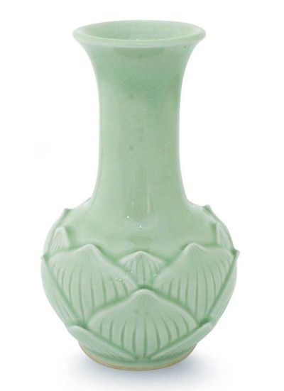 Alternate image for Celadon ceramic vase Jade Lotus