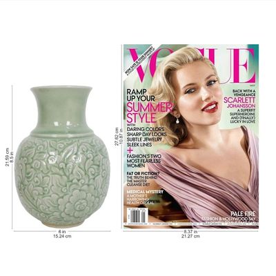 Alternate image for Celadon Ceramic Vase Jade Landscape