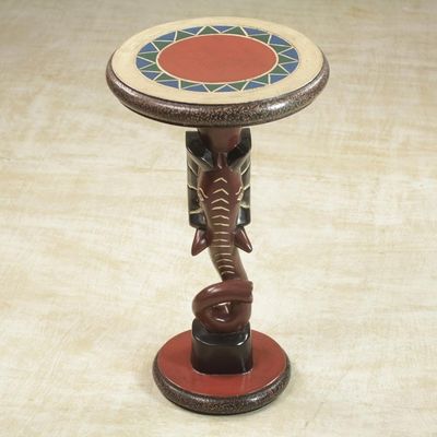 Alternate image for Handcrafted Sese Wood Elephant Accent Table from Ghana Red Elephant