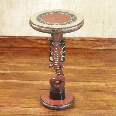 Alternate image for Handcrafted Sese Wood Elephant Accent Table from Ghana Red Elephant