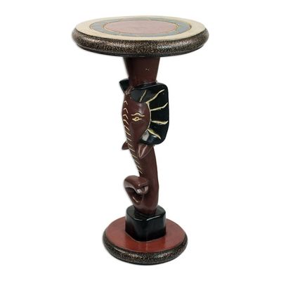 Alternate image for Handcrafted Sese Wood Elephant Accent Table from Ghana Red Elephant