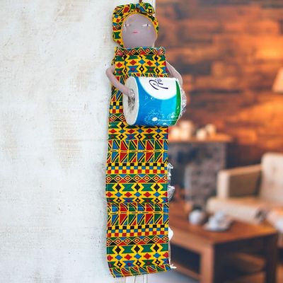 Alternate image for Doll-Shaped Handmade Cotton Hanging Toilet Paper Holder Ghanaian Style