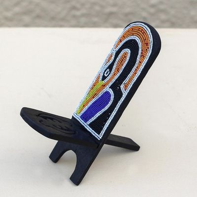 Alternate image for Recycled Plastic Beaded Sese Wood Sankofa Decorative Chair Eco Sankofa