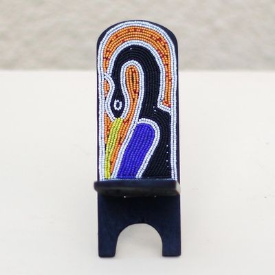 Alternate image for Recycled Plastic Beaded Sese Wood Sankofa Decorative Chair Eco Sankofa