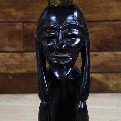 Alternate image for Hand-Carved Sese Wood Accent Table from Ghana Togbe Ge