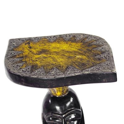 Alternate image for Hand-Carved Sese Wood Accent Table from Ghana Togbe Ge