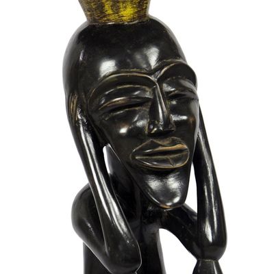 Alternate image for Hand-Carved Sese Wood Accent Table from Ghana Togbe Ge