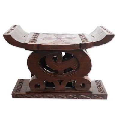 Alternate image for Artisan Crafted West African Adinkra Theme Throne Ottoman Our Values