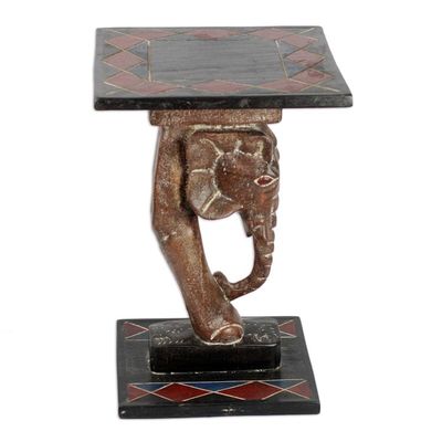 Alternate image for Cedar Wood Elephant Accent Table Crafted in Ghana Elephant Step