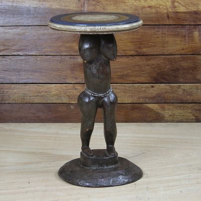 Alternate image for Female Form Sese Wood Accent Table from Ghana Ga Woman