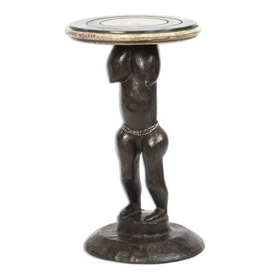 Alternate image for Female Form Sese Wood Accent Table from Ghana Ga Woman
